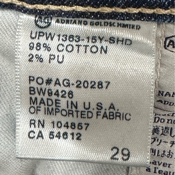 AG Adriano Goldschmied Stilt Crop Jeans Distressed Cigarette Cropped Y2K Size 29 - Picture 11 of 13